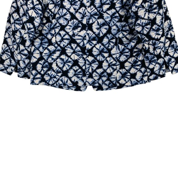 TALBOTS Women's cropped blue print Blazer Jacket 3/4sleeve Sz 4p - Picture 7 of 14